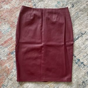 Faux Leather Midi Skirt